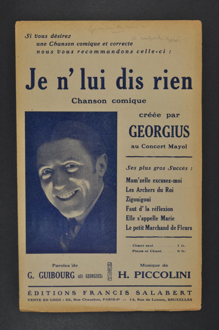 partition de musique petit format 1971.33.139 Photo Mucem