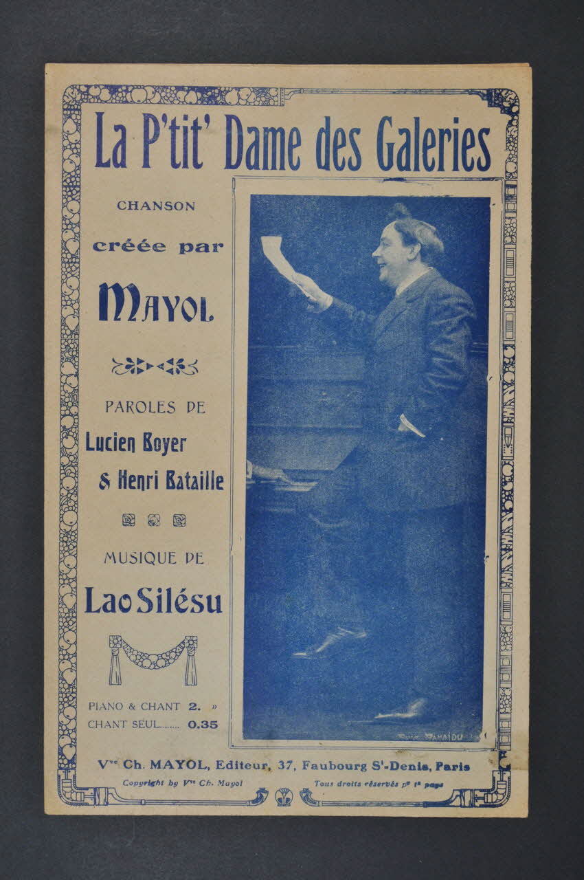 Henri Bataille ; Lucien Boyer ; Lao Silésu ; Jacques Mayol chanson petit format 1912 1971.33.157 Photo Mucem
