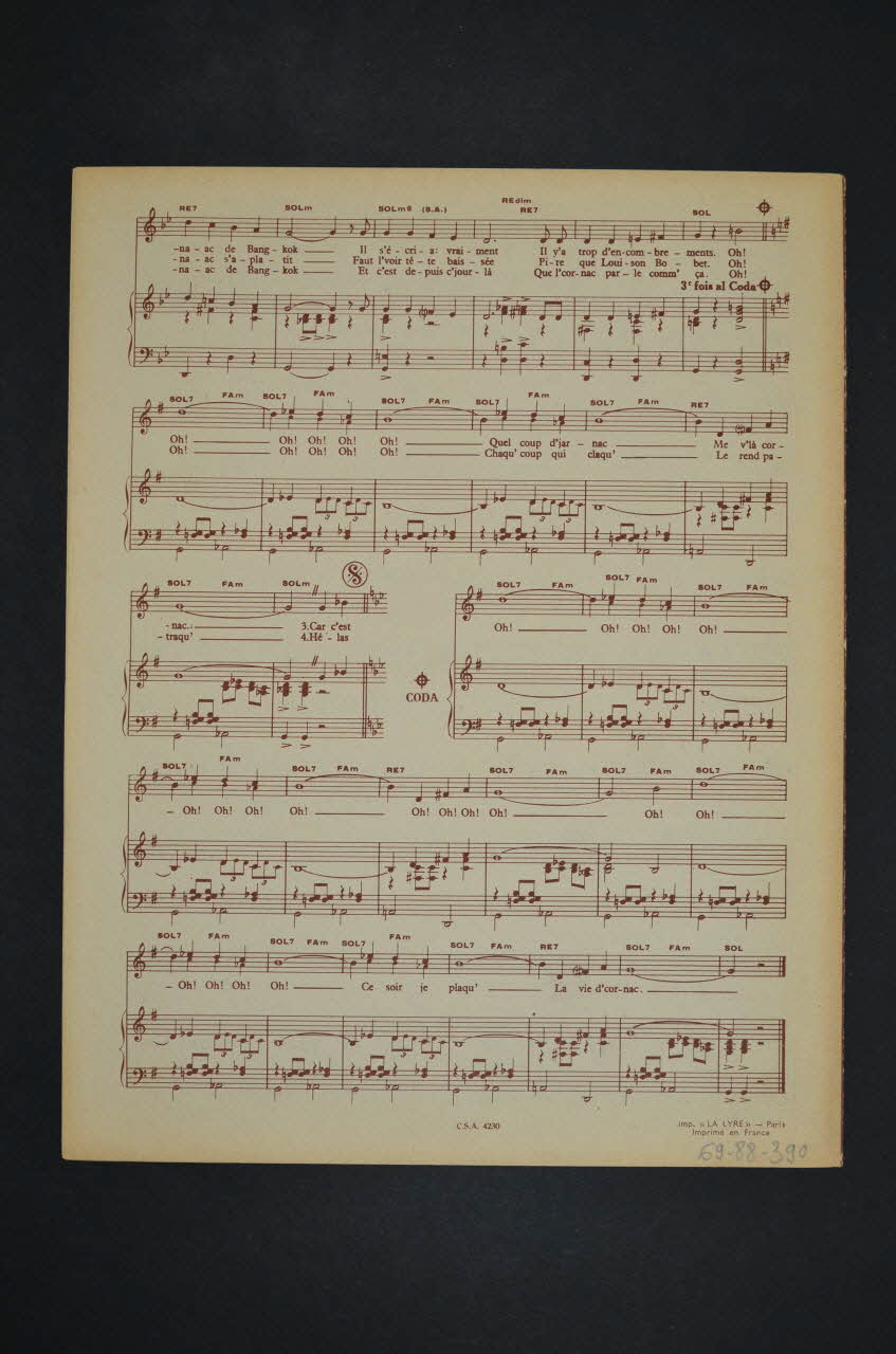partition de musique petit format 1969.88.390  Photo Mucem