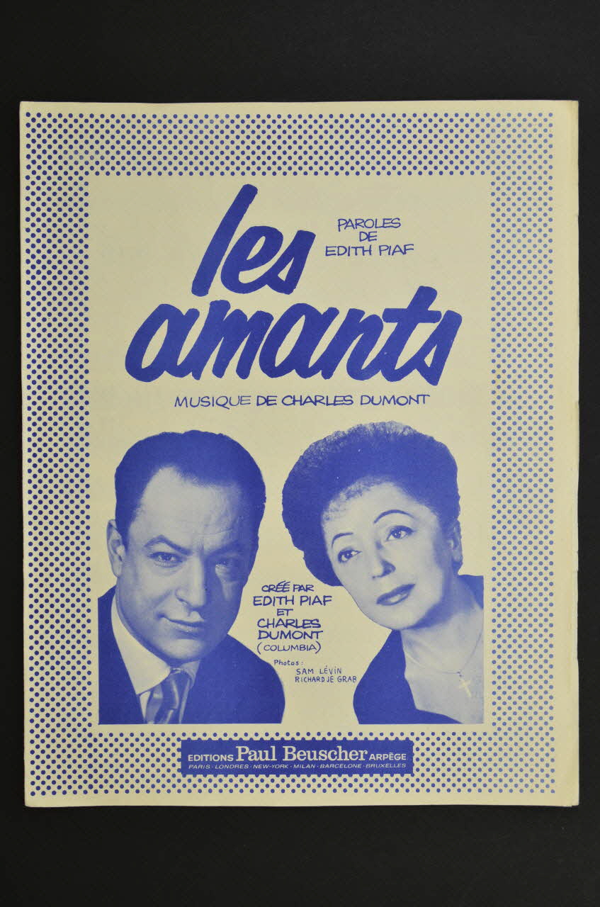 Edith Piaf ; Charles Dumont ; Paul Beuscher chanson petit format 1961 1969.88.4 Photo Mucem