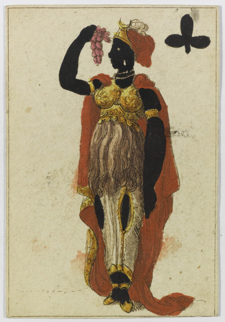 jeu de cartes Dame de trèfle d'un jeu de cartes transformées 1970.141.110.12 Photo RMN-Grand Palais (Mucem)