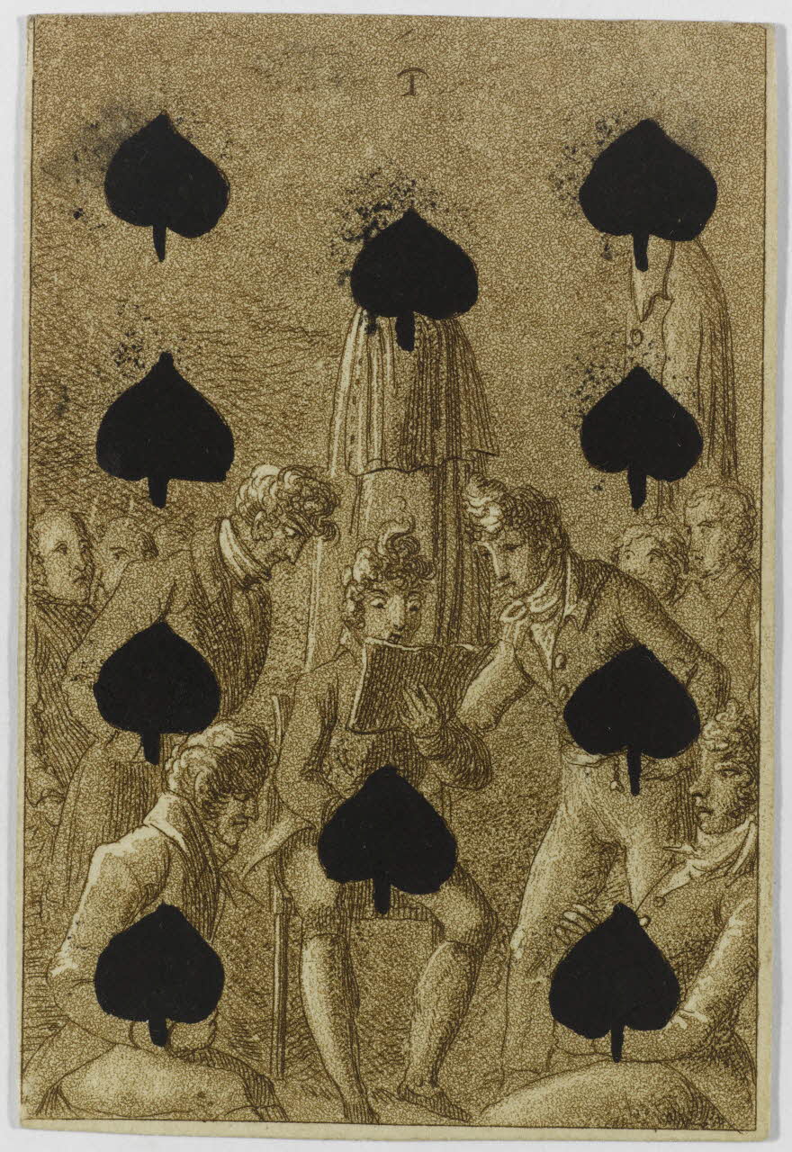 jeu de cartes 10 de pique d'un jeu de cartes transformées 1970.141.110.33 Photo RMN-Grand Palais (Mucem)