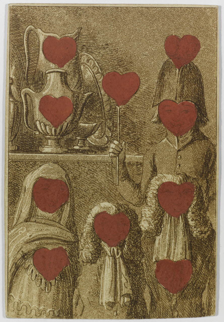 jeu de cartes 10 de cœur d'un jeu de cartes transformées 1970.141.110.47 Photo RMN-Grand Palais (Mucem)
