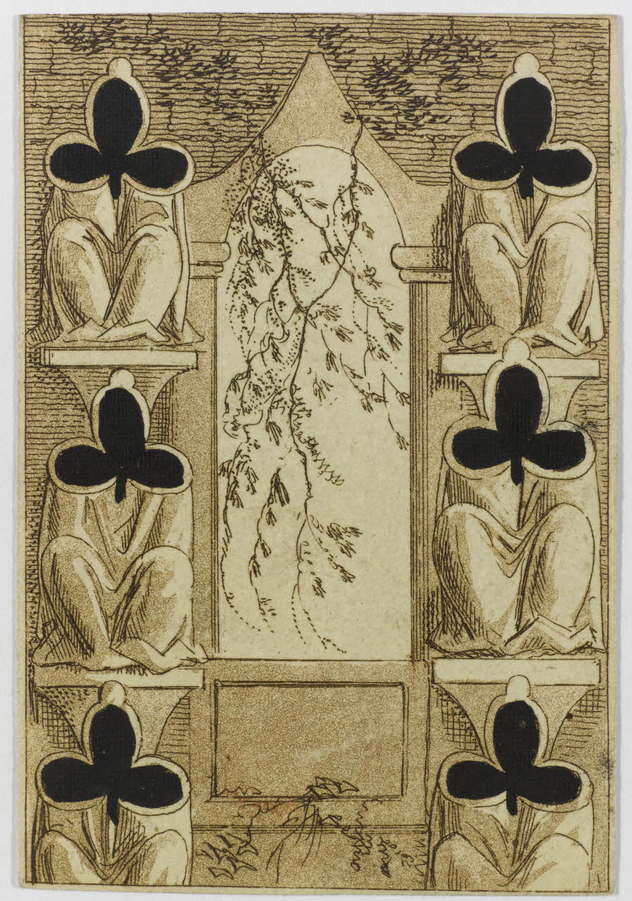 jeu de cartes 6 de trèfle d'un jeu de cartes transformées 1970.141.110.6 Photo RMN-Grand Palais (Mucem)