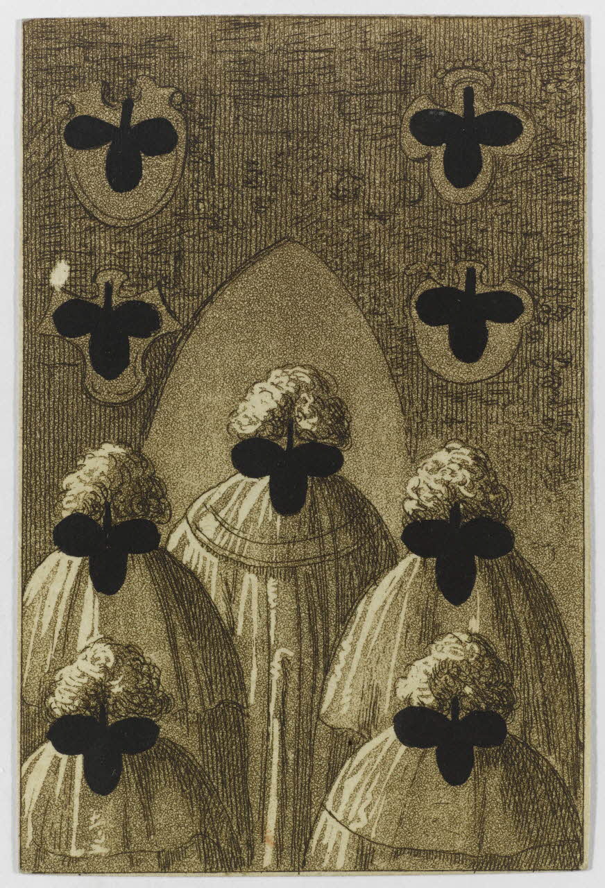 jeu de cartes 9 de trèfle d'un jeu de cartes transformées 1970.141.110.9 Photo RMN-Grand Palais (Mucem)