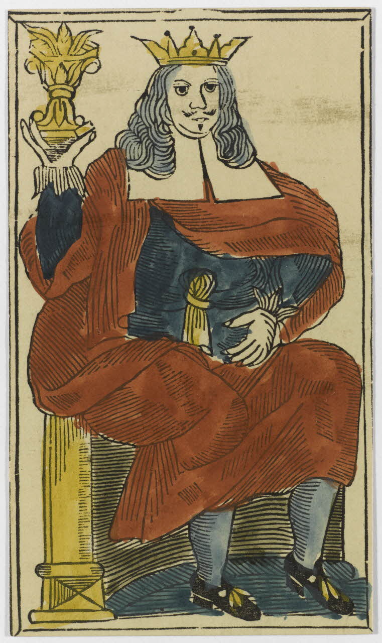 jeu de cartes (incomplet) Roi de coupe d'un jeu de cartes ordinaires non-standard 1970.141.253.22 Photo RMN-Grand Palais (Mucem)
