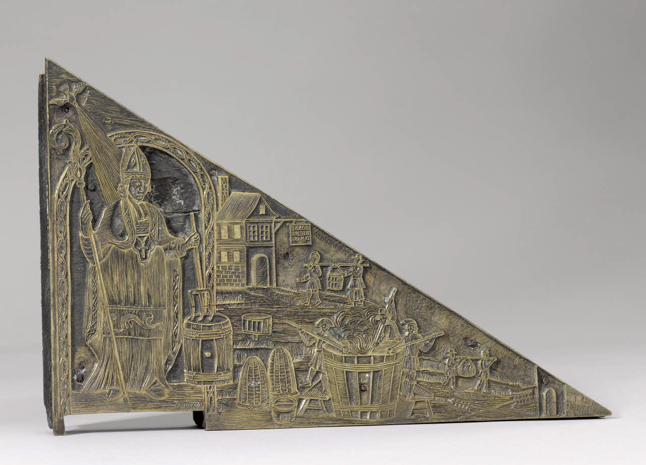 cuivre d'imagerie Saint Arnoult patron des brasseurs 1959.127.3 Photo RMN-Grand Palais (Mucem)