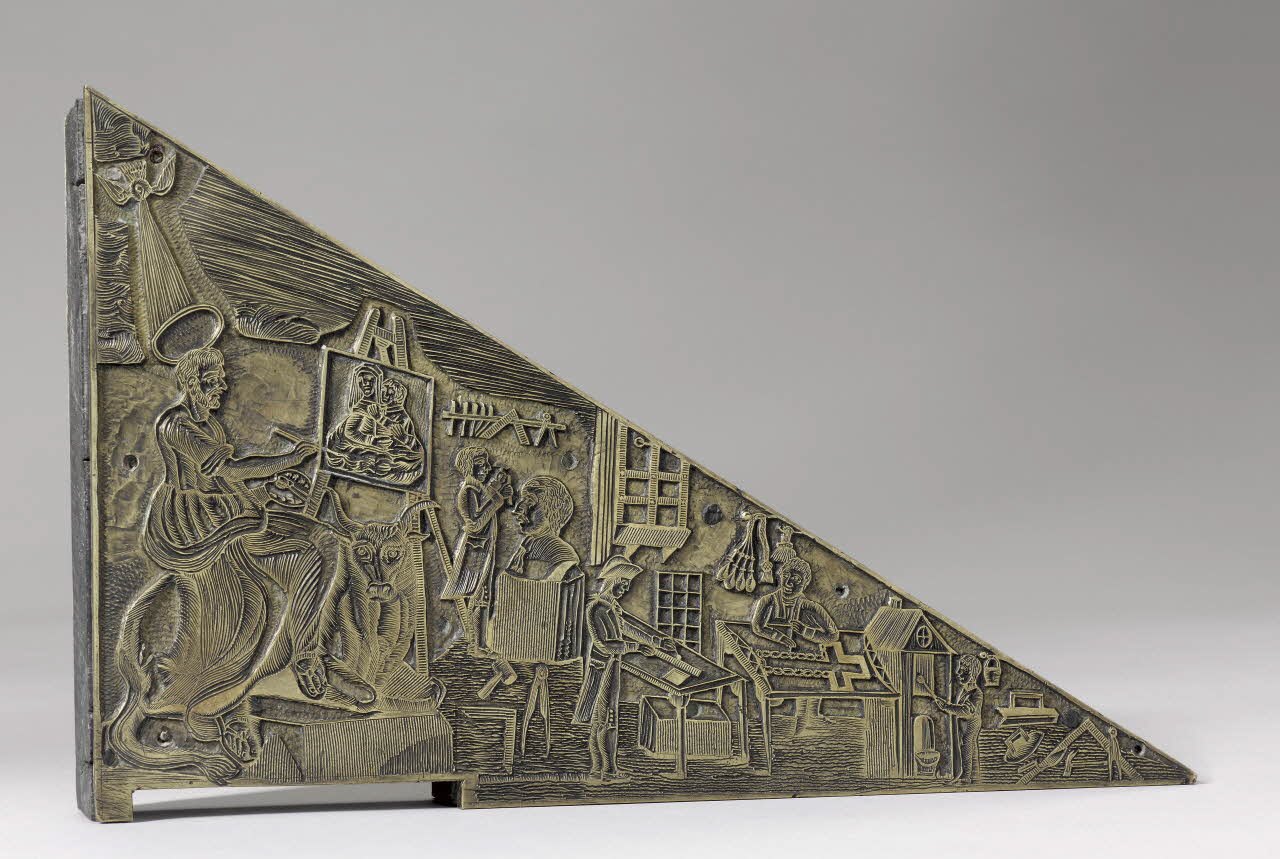 cuivre d'imagerie Saint Luc patron des peintres des sculpteurs et des brodeurs 1959.127.7 Photo RMN-Grand Palais (Mucem)