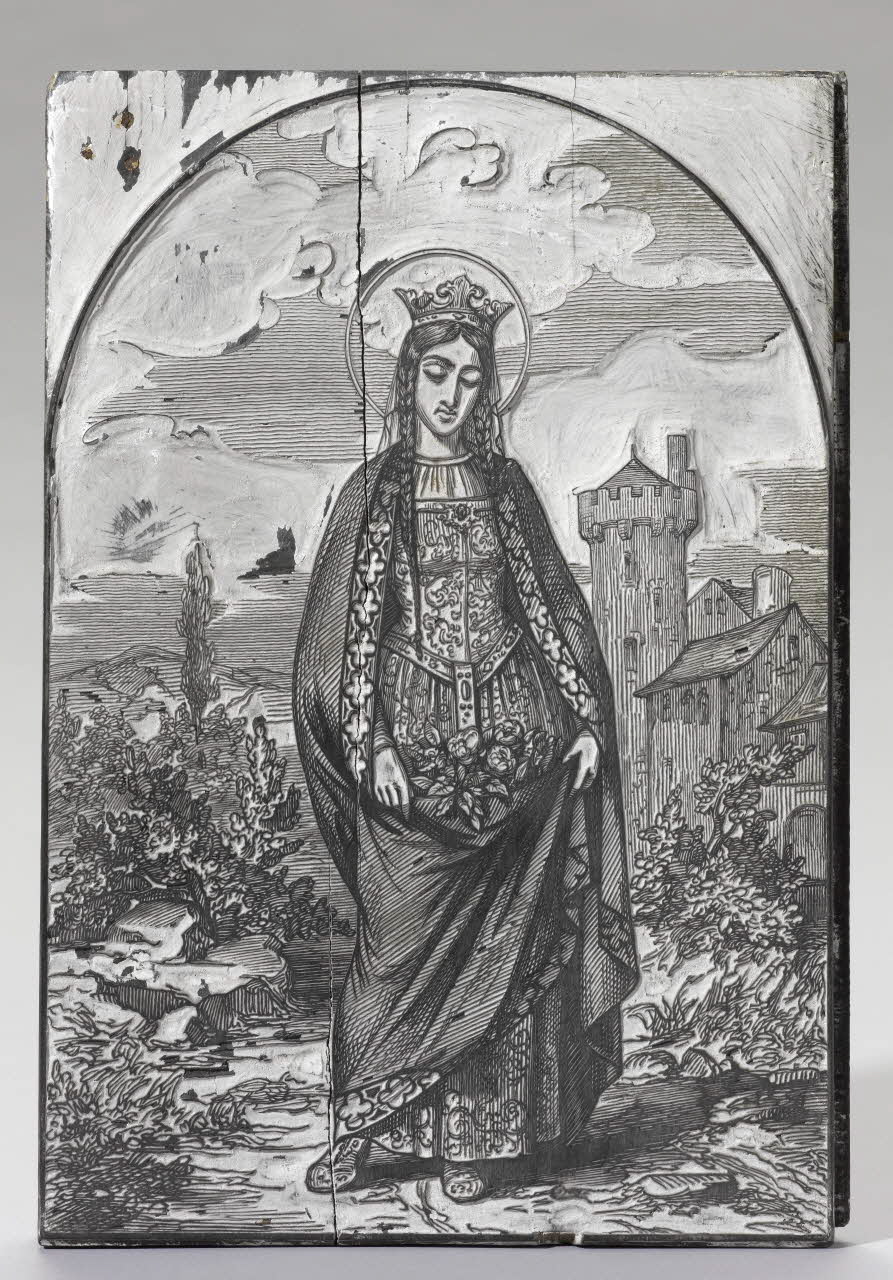 bois d'impression Sainte Elisabeth de Hongrie 1990.26.59 Photo RMN-Grand Palais (Mucem)
