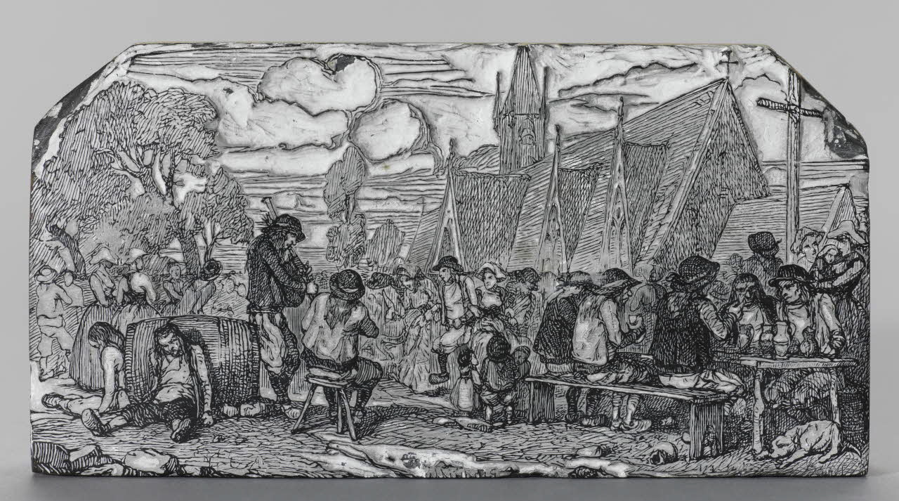 bois d'impression Scène de repas de noce en Bretagne 1990.26.75 Photo RMN-Grand Palais (Mucem)