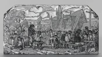 bois d'impression Scène de repas de noce en Bretagne 1990.26.75 Photo RMN-Grand Palais (Mucem)