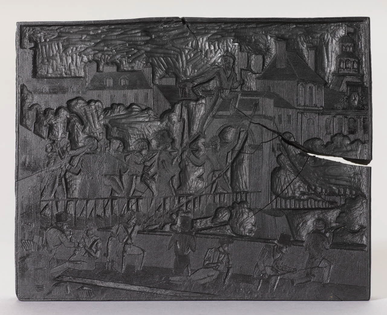 bois d'impression Prise des Tuileries et du Pont d'Arcole 1832 1954.18.38 Photo RMN-Grand Palais (Mucem)