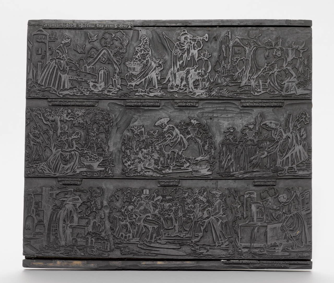 bois d'impression Scènes villageoises et travaux champêtres 1971.2.1 Photo RMN-Grand Palais (Mucem)