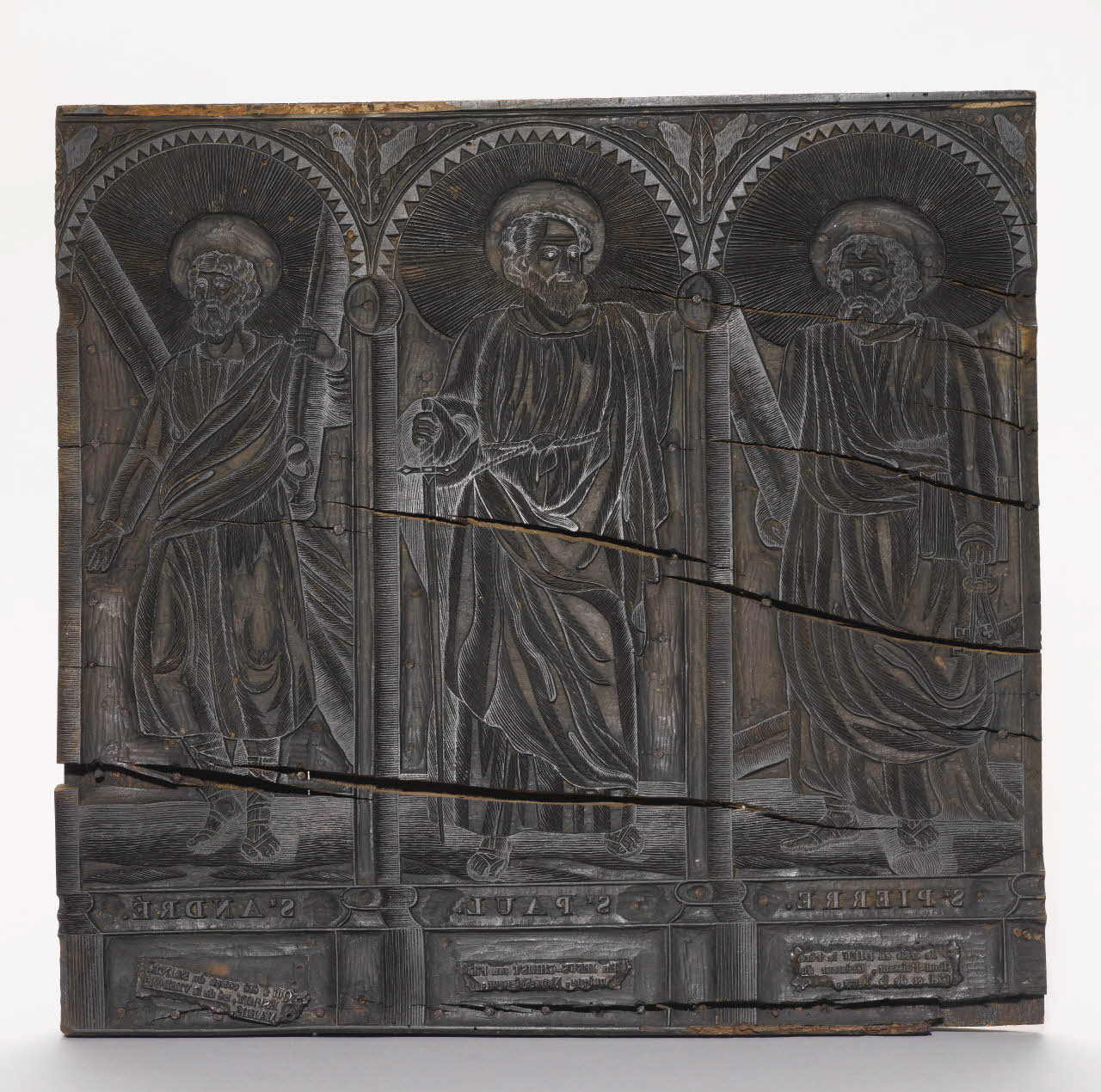 bois d'impression Frise d'Apôtres - Saint Pierre, Saint Paul, Saint André 1985.4.14.1 Photo RMN-Grand Palais (Mucem)