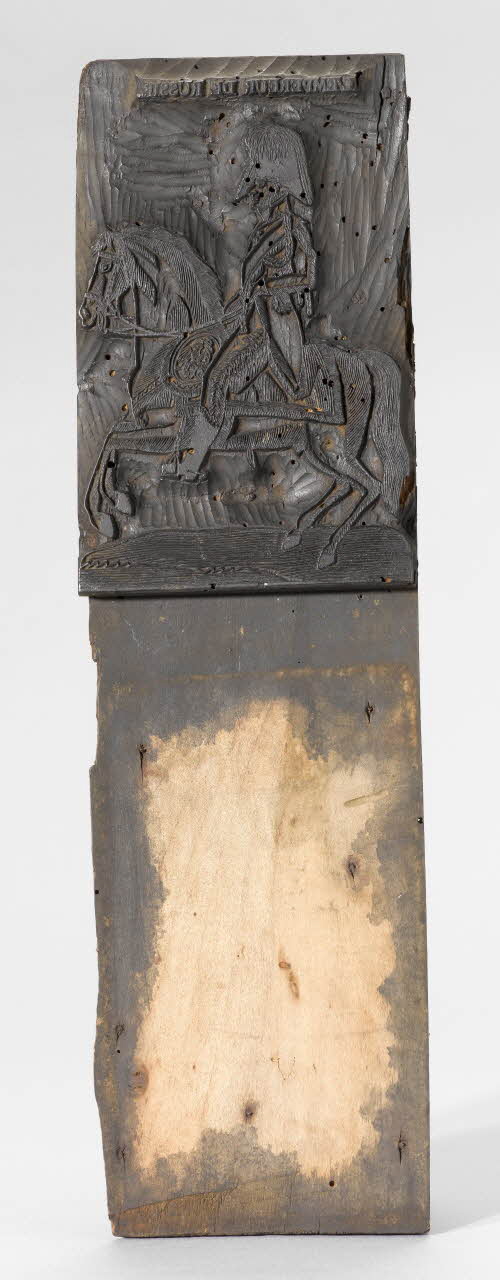 bois d'impression Planche militaire n° 89  l'empereur de Russie 1985.4.51 Photo RMN-Grand Palais (Mucem)