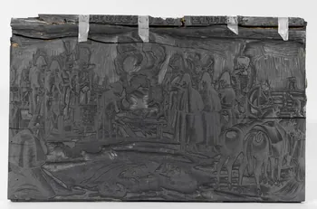 Pellerin ; François Georgin bois d'impression Veille d'Austerlitz Lorraine, France 1836 1986.53.20 Photo RMN-Grand Palais (Mucem)