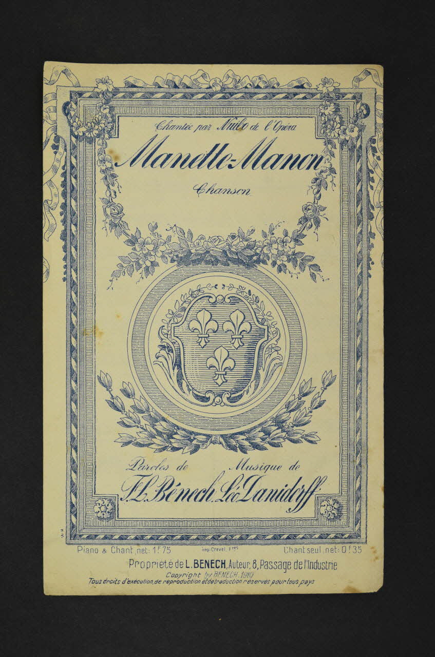 Léo Daniderff ; Louis Bénech ; Ferdinand Louis Bénech chanson petit format 1910 1971.33.211 Photo Mucem