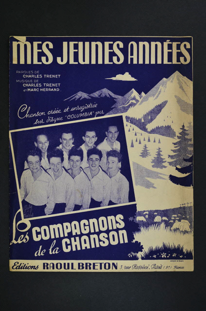 Marc Herrand ; Charles Trénet ; Raoul Breton chanson petit format 1949 1971.33.258 Photo Mucem