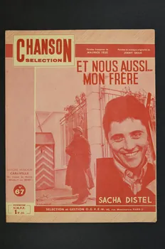 Maurice Tézé ; Jimmy Dean ; Sacha Distel ; Editions Musicale Caravelle; chanson petit format 1962 1971.33.262  Photo Mucem