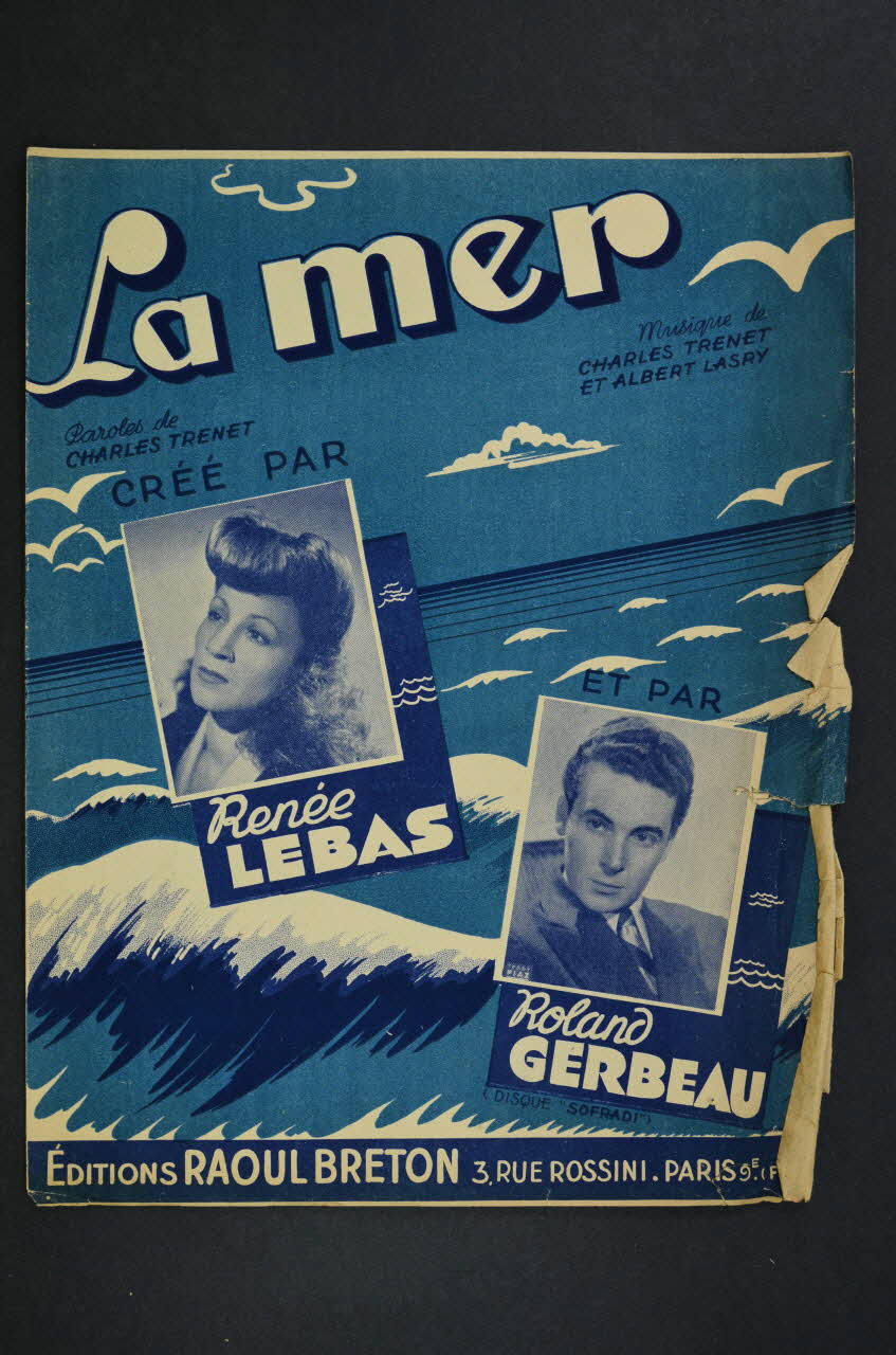 Albert Lasry ; Charles Trénet ; Renée Lebas ; Roland Gerbeau ; Raoul Breton chanson petit format 1945 1971.33.276 Photo Mucem