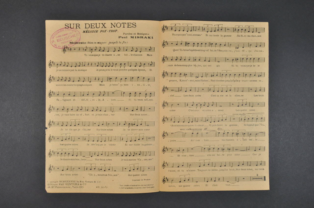 partition de musique petit format 1971.33.277 Photo Mucem