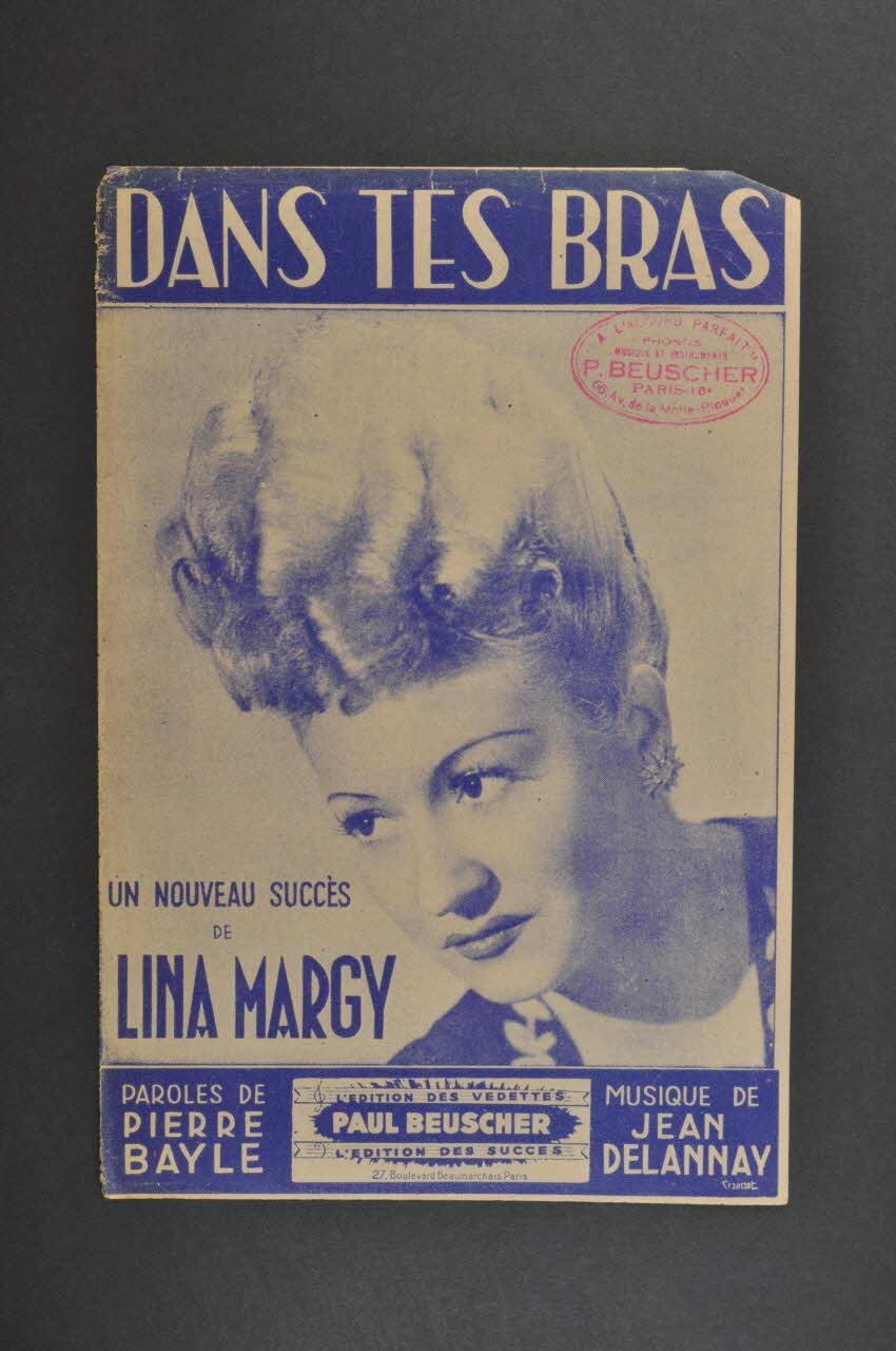 Jean Delannay ; Pierre Bayle ; Lina Margy ; Paul Beuscher partition de musique petit format 1944 1971.33.281 Photo Mucem