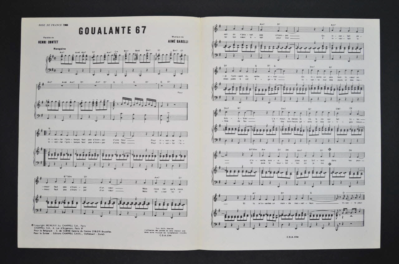 partition de musique petit format 1969.88.457 Photo Mucem