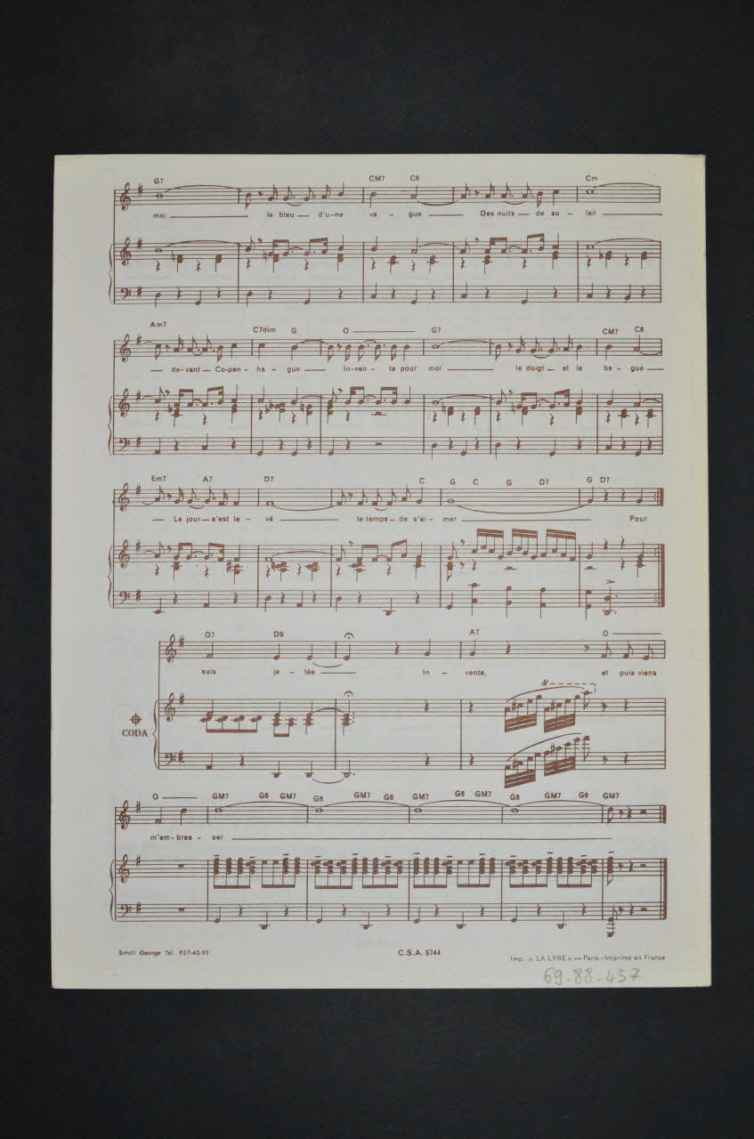 partition de musique petit format 1969.88.457 Photo Mucem