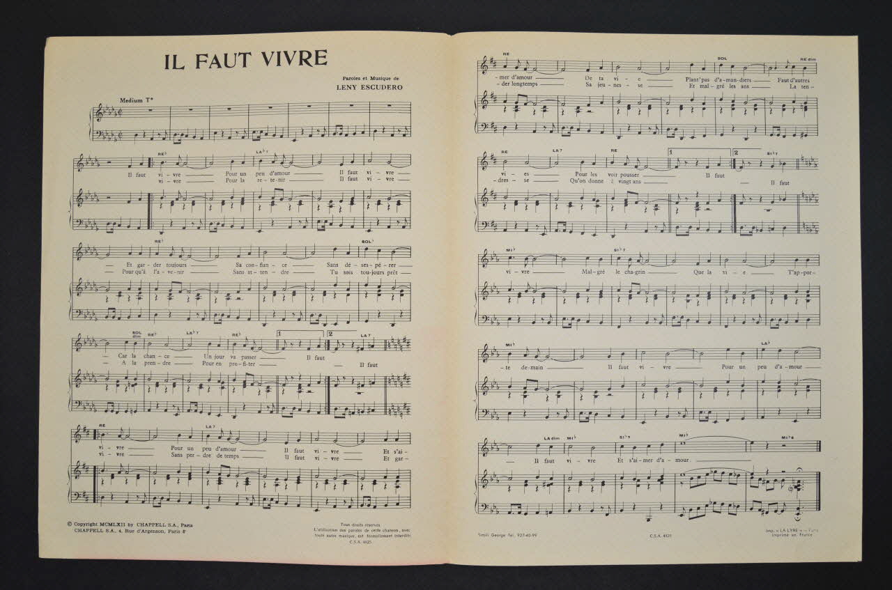 partition de musique petit format 1969.88.472 Photo Mucem