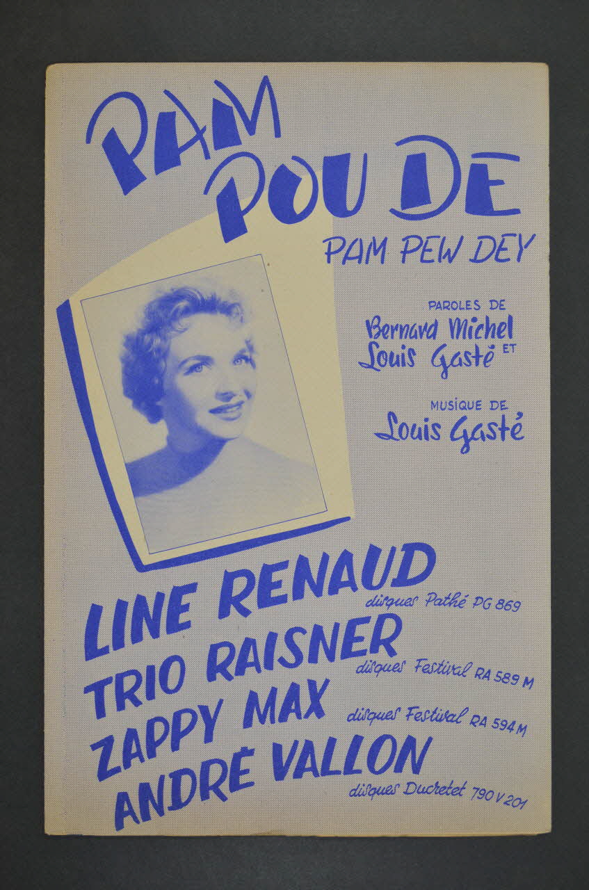 Louis Gasté ; Bernard Michel ; Line Renaud chanson petit format 1954 1971.33.301 Photo Mucem