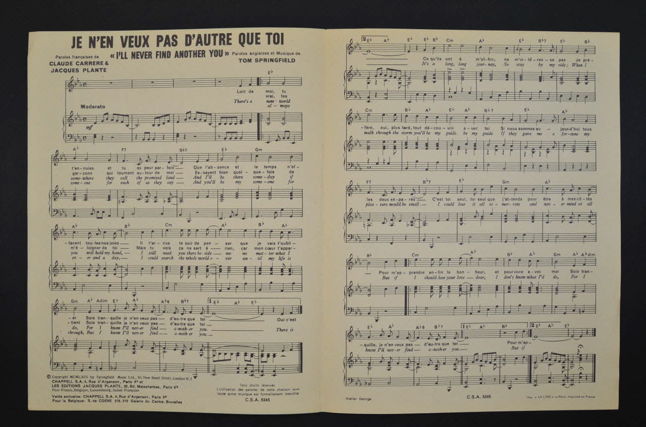 chanson petit format 1969.88.492 Photo Mucem