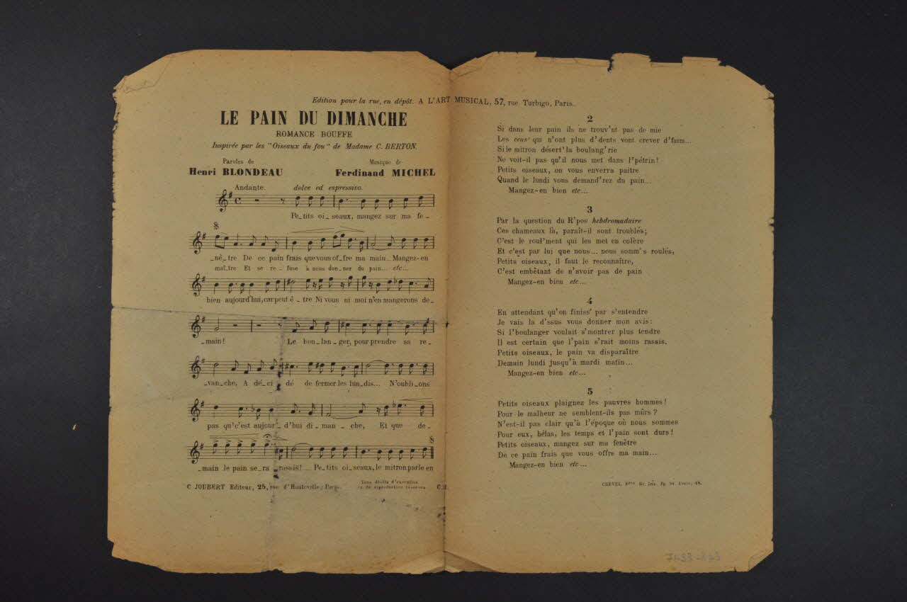 chanson petit format 1971.33.343 Photo Mucem