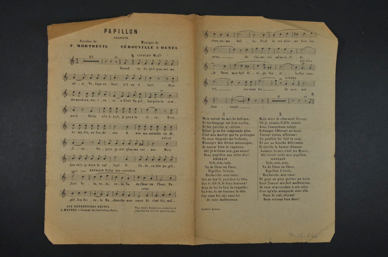 chanson petit format 1971.33.344 Photo Mucem