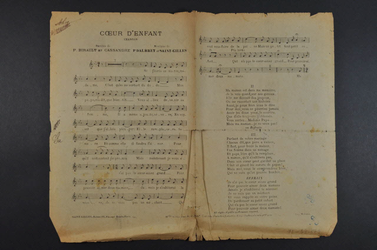 chanson petit format 1971.33.379 Photo Mucem