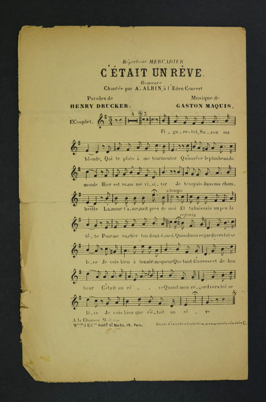 chanson petit format 1971.33.380 Photo Mucem