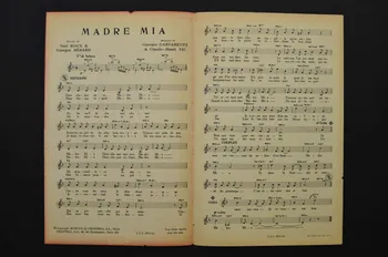 Claude-Henri Vic ; Georges Garvarentz ; NoëL Roux ; Georges Bérard ; Claude Goaty ; Miguel Amador ; AïDa Aznavour ; Pierre Malar ; Chappell S.A.; chanson petit format 1957 1969.88.523 Photo Mucem
