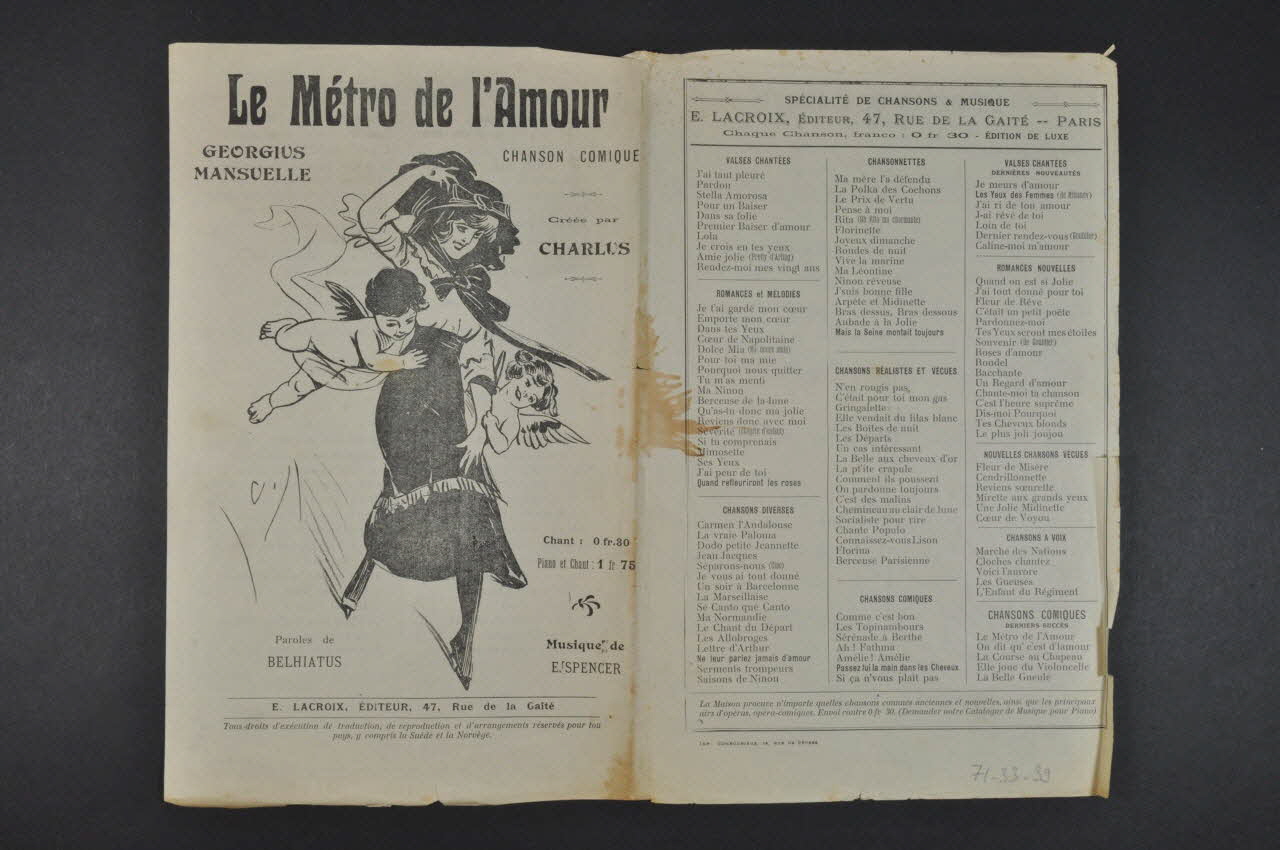 partition de musique petit format 1971.33.39 Photo Mucem