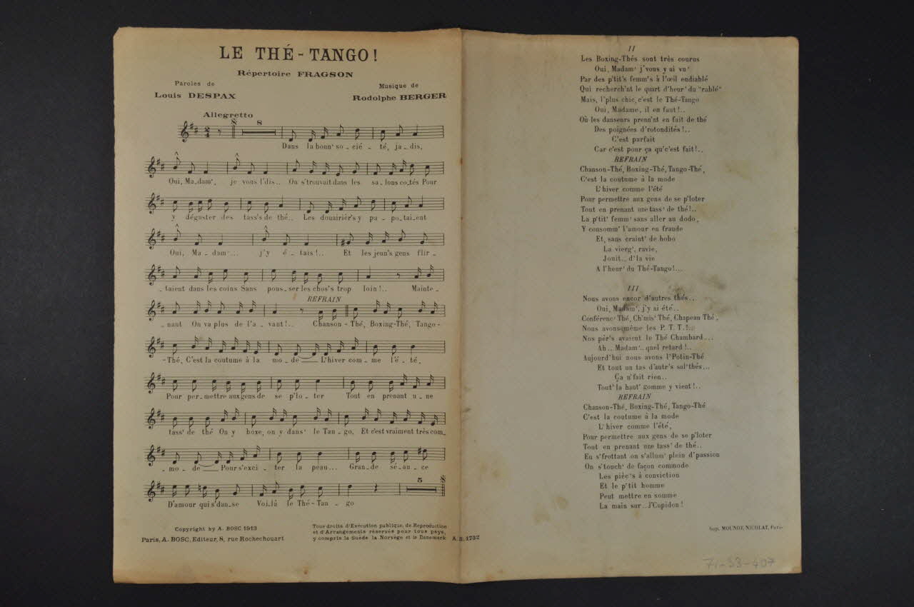 chanson petit format 1971.33.407 Photo Mucem