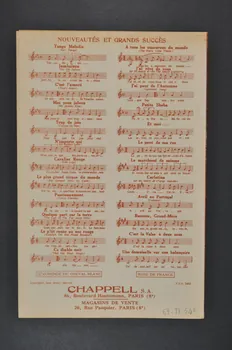 partition de musique petit format 1969.88.542  Photo Mucem