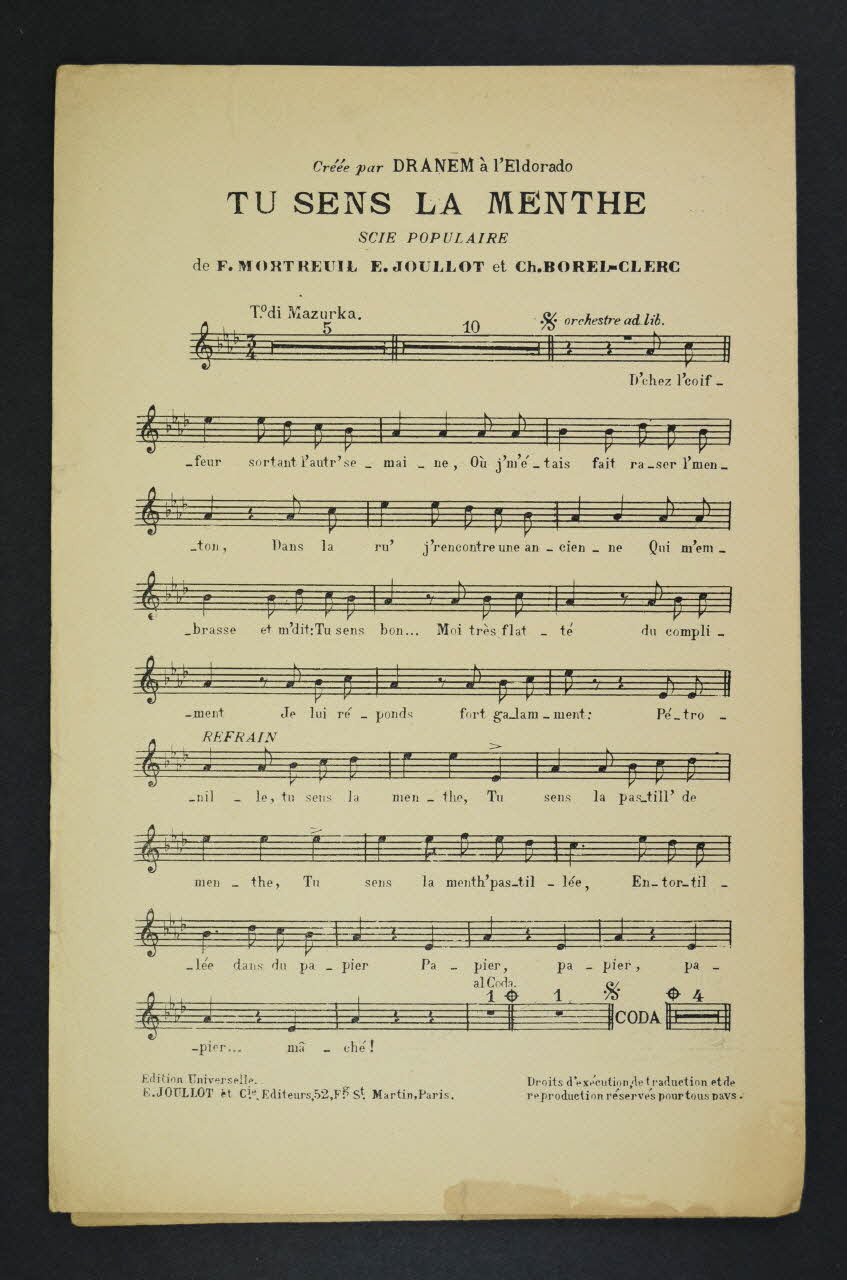 chanson petit format 1971.33.431 Photo Mucem