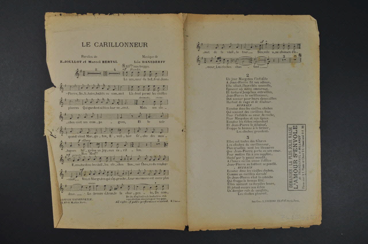 chanson petit format 1971.33.435 Photo Mucem