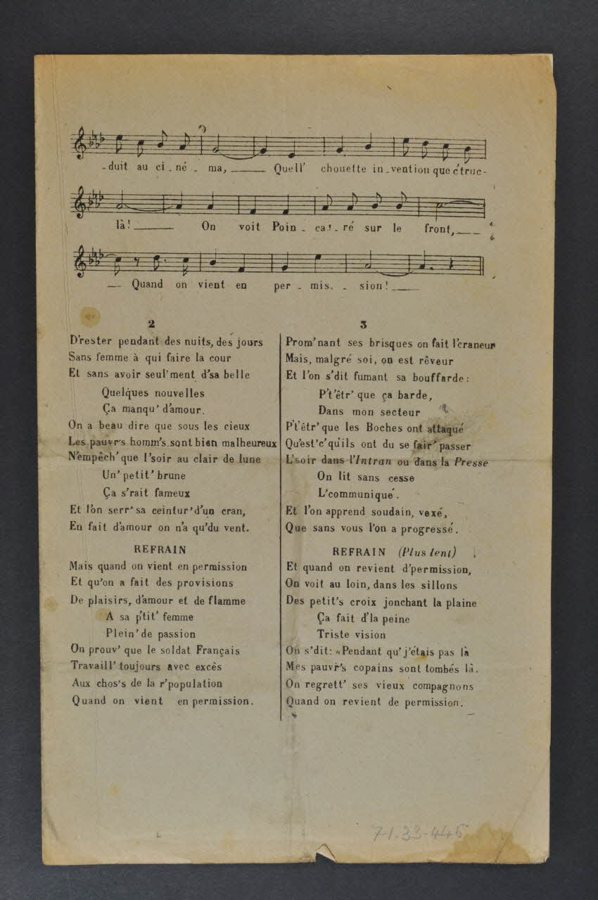 chanson petit format 1971.33.446 Photo Mucem