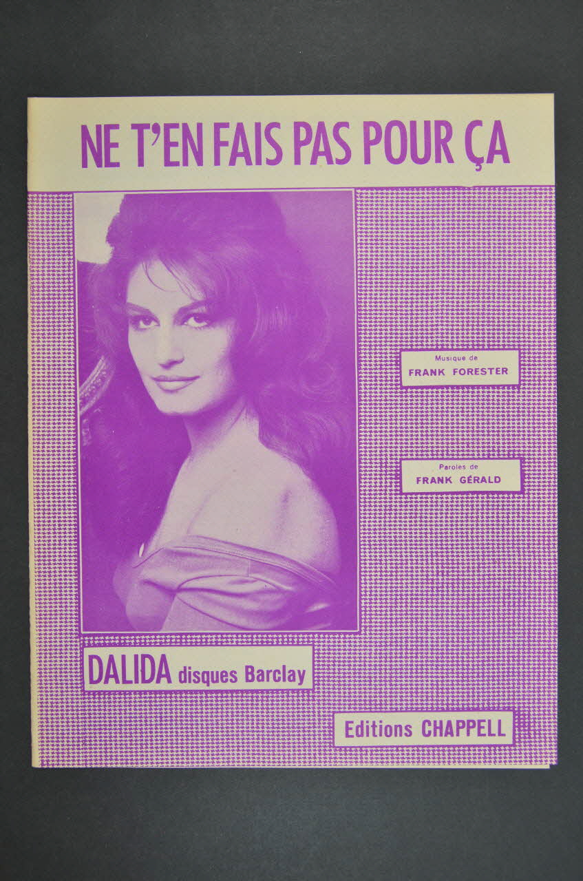 Franck Gérald ; Frank Forester ; Dalida ; Chappell S.A.; chanson petit format 1964 1969.88.573 Photo Mucem