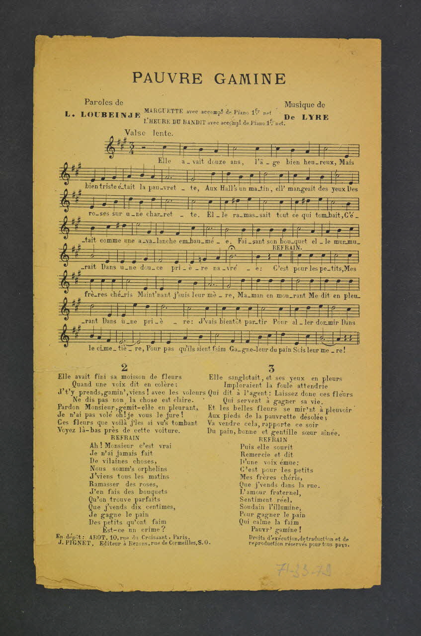 chanson petit format 1971.33.79 Photo Mucem