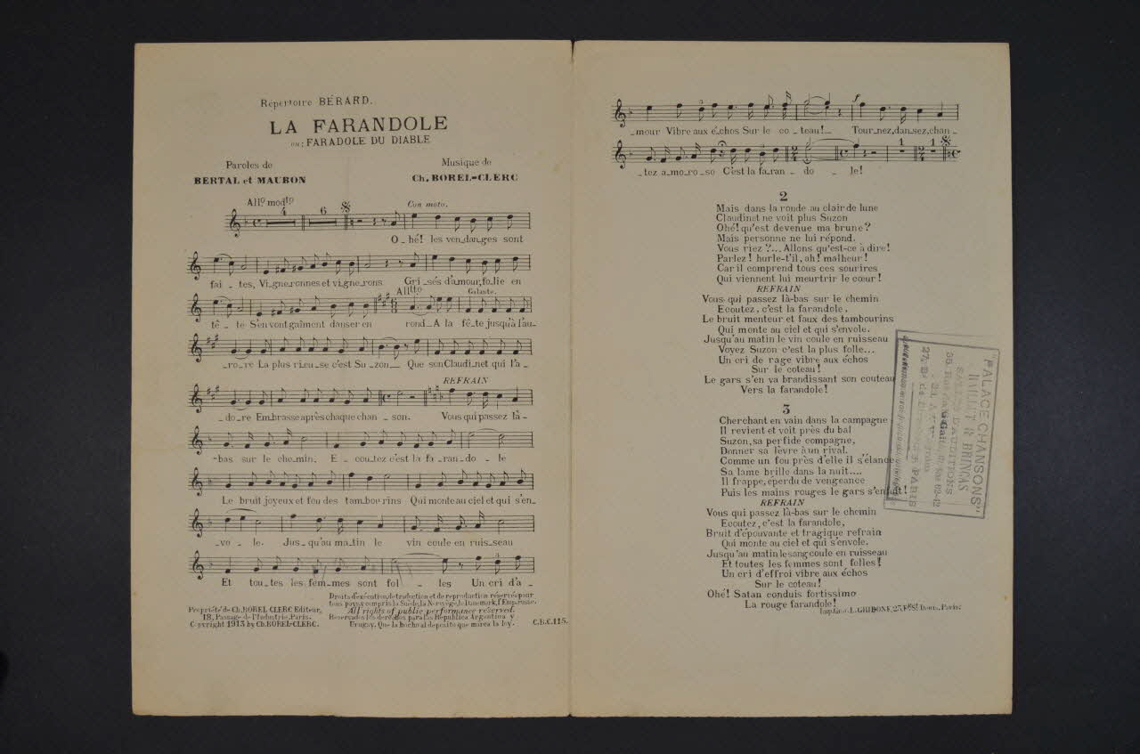 partition de musique petit format 1971.33.96 Photo Mucem