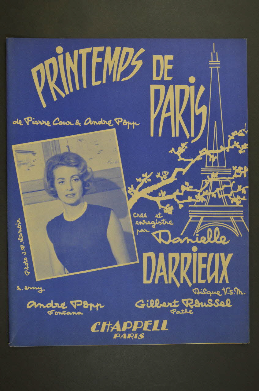 Pierre Cour ; André Popp ; Danielle Darrieux ; Chappell S.A.; chanson petit format 1959 1969.88.628 Photo Mucem