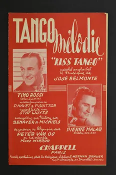 Pierre Havet ; José Belmonte ; Pierre Guitton ; Staf Wuyts ; Tino Rossi ; Pierre Malar ; Chappell S.A.; chanson petit format 1953 1969.88.671 Photo Mucem