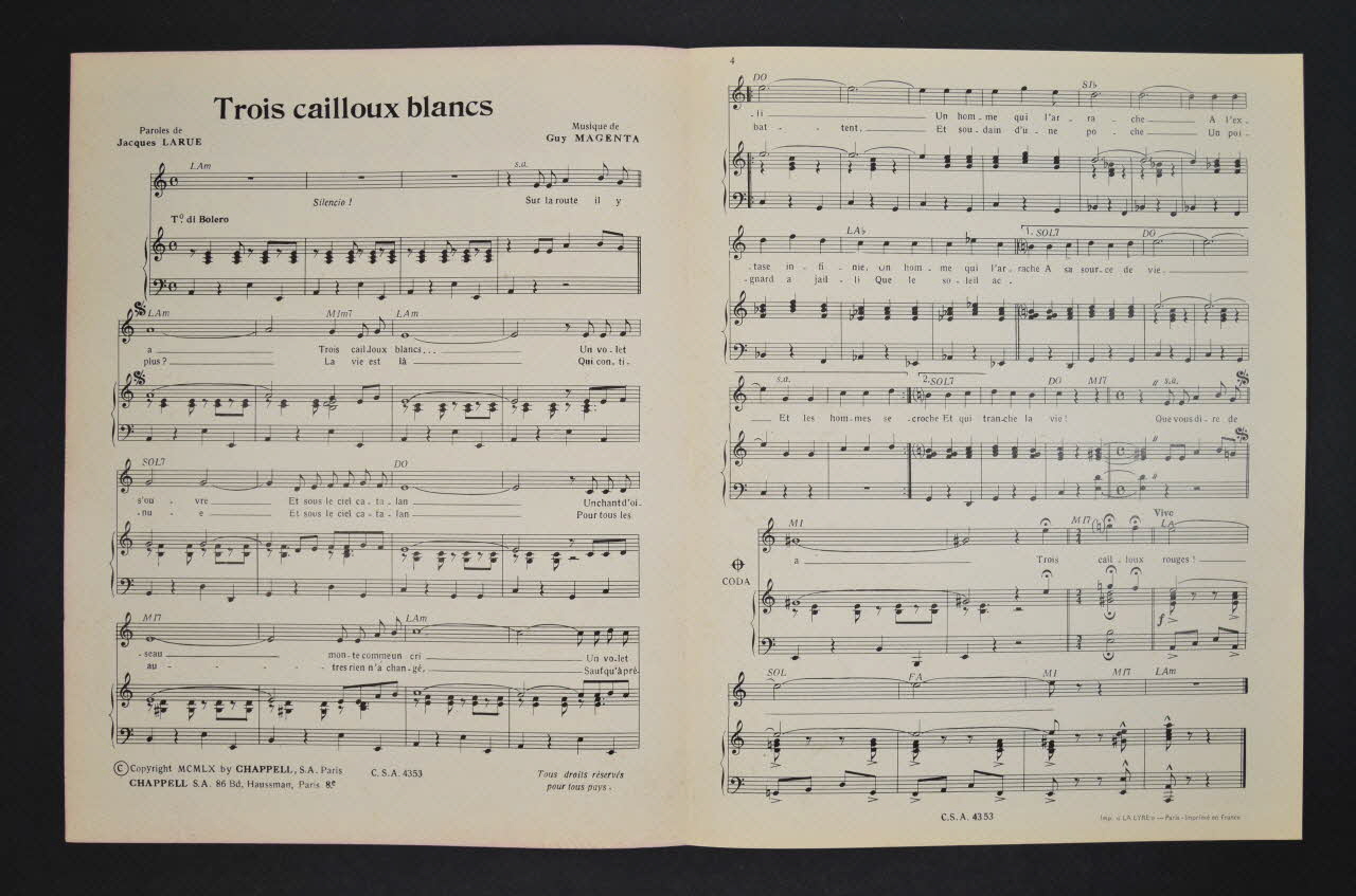 partition de musique petit format 1969.88.688 Photo Mucem
