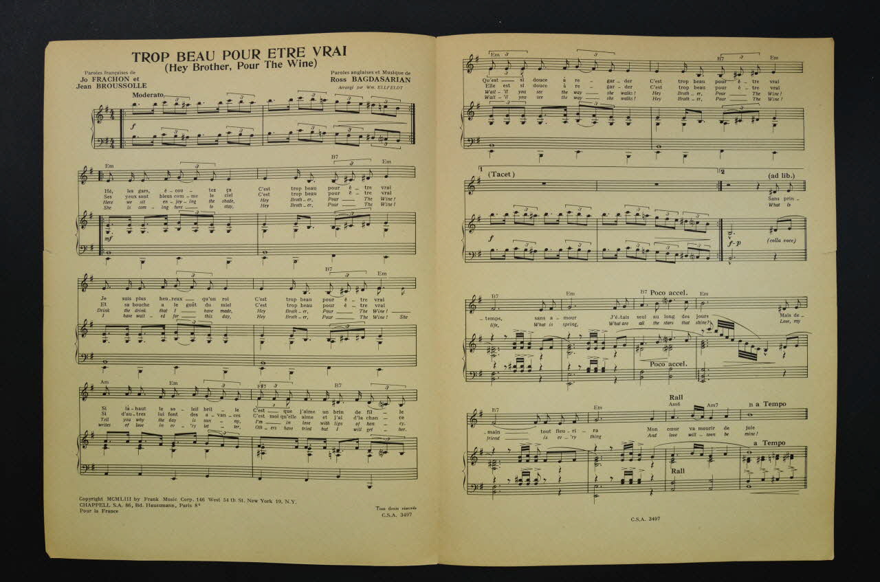 chanson petit format 1969.88.690 Photo Mucem