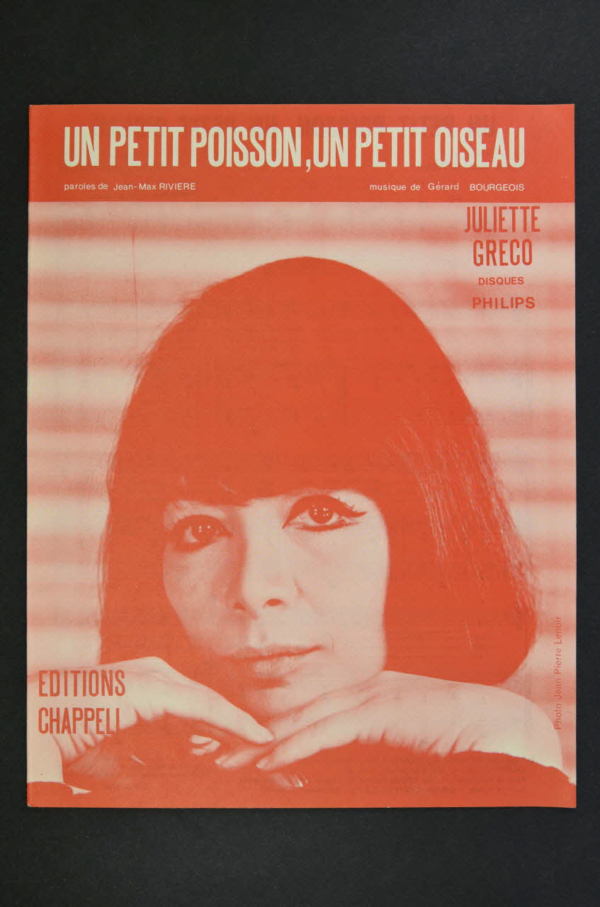 Jean-Max Rivière ; Gérard Bourgeois ; Juliette Gréco ; Chappell S.A.; chanson petit format 1966 1969.88.698 Photo Mucem